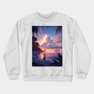 Sunset Beach Rabbit Crewneck Sweatshirt